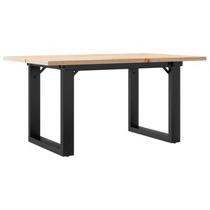 vidaXL kafijas galdiņ&scaron;, O-rāmis, 80x50x40 cm, priedes koks, tērauds