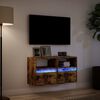 vidaXL TV plaukti ar LED lampiņām, 2 gab., ozolkoka krāsa, 41x31x45 cm