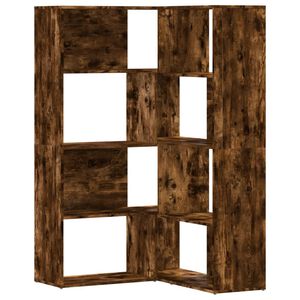 vidaXL 4-līmeņu grāmatu plaukts, ozola, 85x85x140cm, inženierijas koks