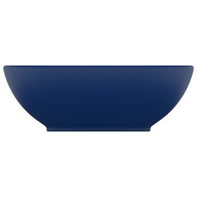 vidaXL izlietne, ovāla forma, 40x33 cm, matēta tumši zila keramika