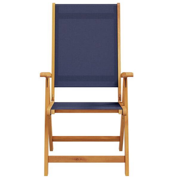 vidaXL saliekami dārza krēsli, 2 gab., akācijas masīvkoks, tekstilēns