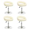 vidaXL grozāmi virtuves krēsli, 4 gab., krēmkrāsas mākslīgā āda