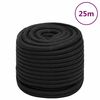 vidaXL laivu virve, melna, 16 mm, 25 m, polipropilēns
