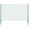 vidaXL stiepļu žogs ar stabiem, 25x1,5 m, zaļ&scaron; tērauds