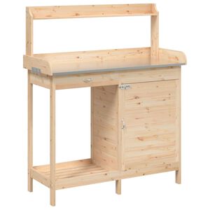 vidaXL stādī&scaron;anas galds ar skapīti, 110,5x45x124,5 cm, egle