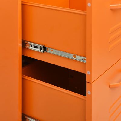 vidaXL atvilktņu skapītis, 80x35x101,5 cm, tērauds, oranžs