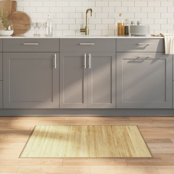 vidaXL paklājs, taisnstūra forma, dabīga krāsa, 70x100 cm, bambuss