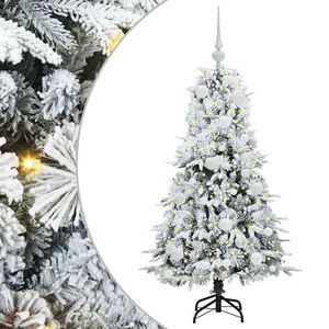 vidaXL Mākslīgā Saliekamā Ziemassvētku Egle Balts 120 cm PE un PVC