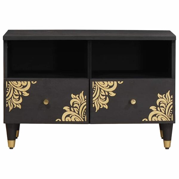 vidaXL Televizora skapī&scaron;a Melna 70 x 33 x 46 cm Cieta mango koksne