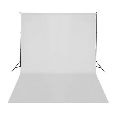 vidaXL fons, 500x300 cm, balta kokvilna