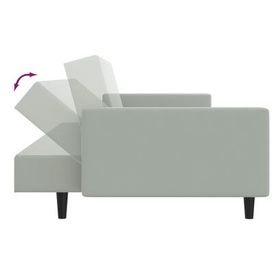 vidaXL divdaļīgs dīvānu komplekts, gaiši pelēks samts