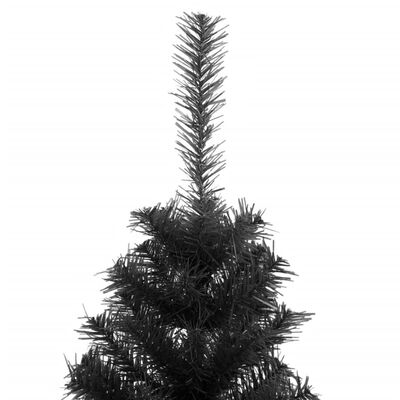 vidaXL mākslīgā Ziemassvētku egle ar statīvu, melna, 150 cm, PVC