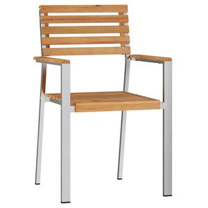 vidaXL DārzaKrēsls 2 pcs Brūna 56x54,5x87cm Cietais tekas koks