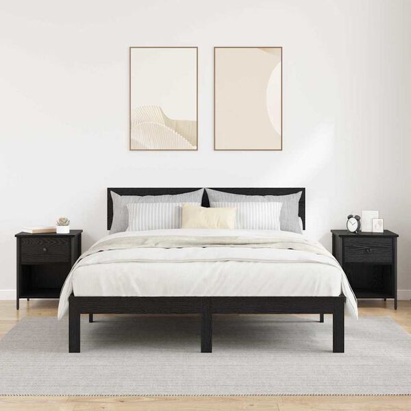 vidaXL Nakts skapītis 2 pcs Melns ozolkoks 40 x 42 x 50 cm