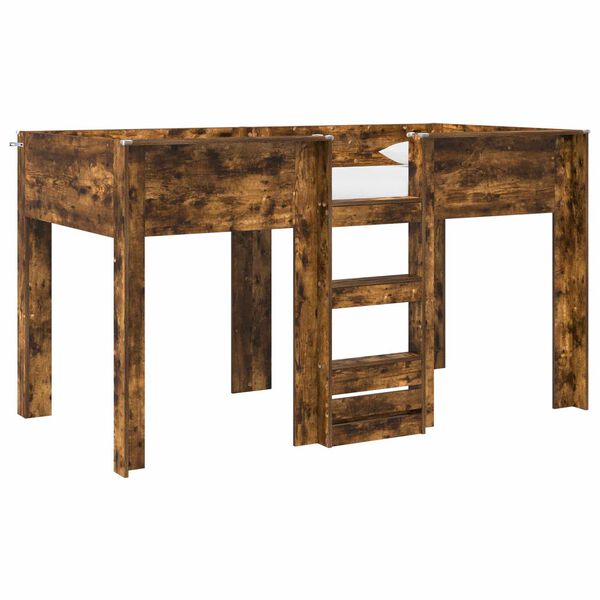 vidaXL Divguļamā gulta bērniem ar matraci Dūmaka ozols 100 x 200 cm