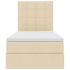 vidaXL Gulta ar uzglabā&scaron;anas vietu un matraci Krēms 100 x 200 cm