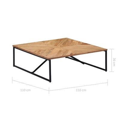 vidaXL kafijas galdiņš, 110x110x36 cm, akācijas masīvkoks