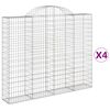 vidaXL arkveida gabiona grozi, 4 gb., 200x30x160/180cm, cinkota dzelzs