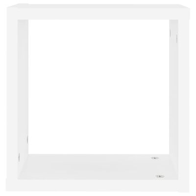 vidaXL kuba formas sienas plaukti, 4 gab., balti, 30x15x30 cm