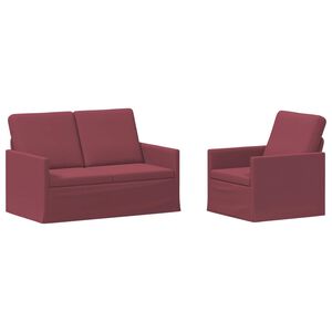 vidaXL Dīvānu komplekts 2 pcs Vīna sarkans Audums