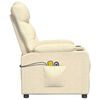 vidaXL masāžas krēsls, paceļams, krēmkrāsas audums