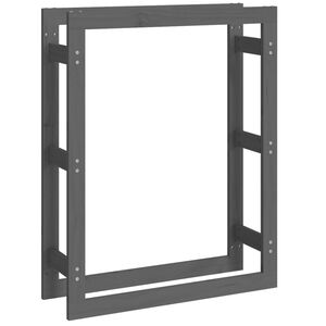 vidaXL malkas plaukts, pelēks, 80x25x100 cm, priedes masīvkoks