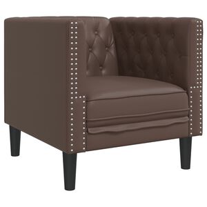 vidaXL Chesterfield atpūtas krēsls, brūna mākslīgā āda