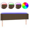 vidaXL gultas galvgalis ar LED, 163x16x78/88 cm, tum&scaron;i brūns audums