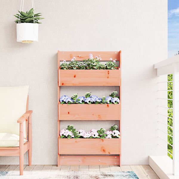 vidaXL puķu kaste, 3 līmeņi, 60x18,5x110 cm, Duglasa egles masīvkoks