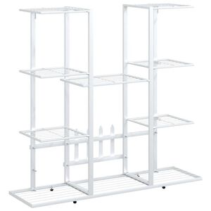 vidaXL puķu statīvs, 94,5x25x89 cm, balts, dzelzs