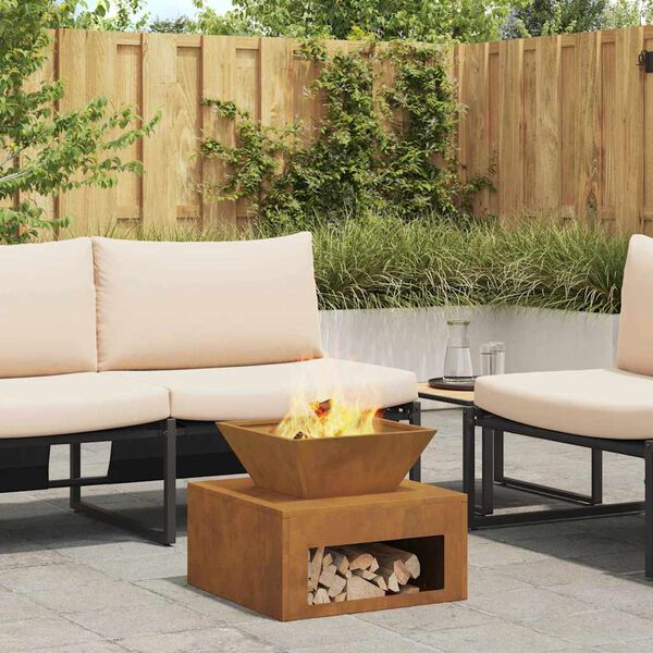 vidaXL Uguns bedre Rūsa 50 x 50 x 40 cm Novecināts tērauds