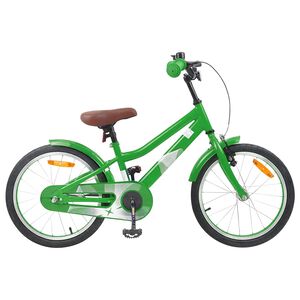 vidaXL Bērnu Velosipēds 18 Collas 5-7 gadiem Zaļa