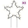 vidaXL Ziemassvētku gaismas dekors, zvaigznes forma, 3 gab., 50 LED