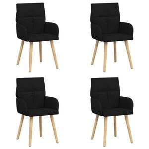 vidaXL Ēdamkrēsli 4 pcs Audums Melns 60 x 56 x 96 cm