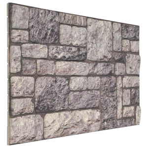 vidaXL Sienas paneļi 10 gab. 100 x 50 cm Pelēka un balta EPS putas