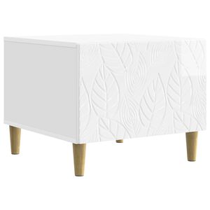 vidaXL Kafijas galdiņ&scaron; Spīdīgi balts 50 x 49 x 40 cm Inženierijas koks