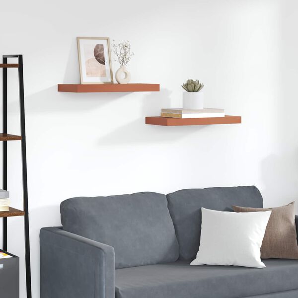 vidaXL Sienas plaukts 2 pcs Sarkana 50 x 23 x 4 cm Inženierijas koks