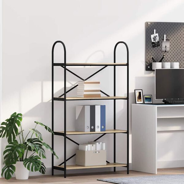 vidaXL Grāmatu plaukts Sonoma ozols 80 x 30 x 146 cm Inženierijas koks