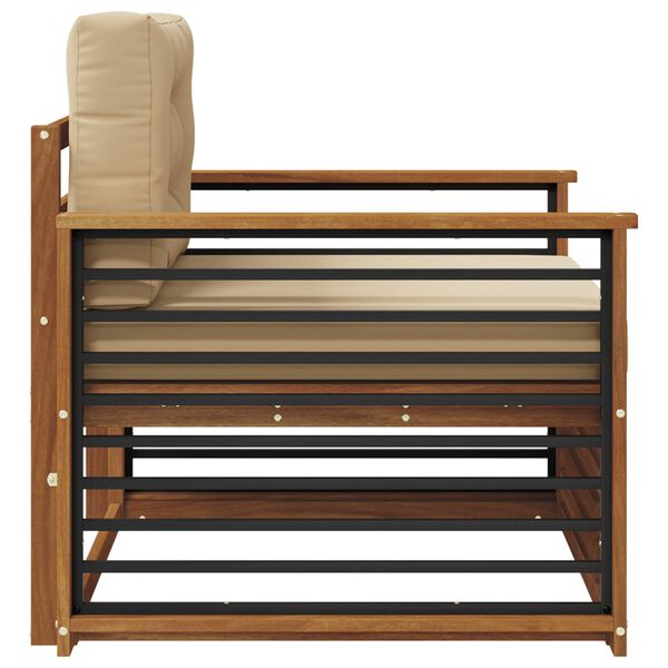 vidaXL Āra dīvānu komplekts Cieta akācijas koks un poliesters Dabiska