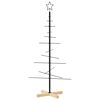 vidaXL Ziemassvētku eglīte, metāls, koka pamatne, melna, 120 cm