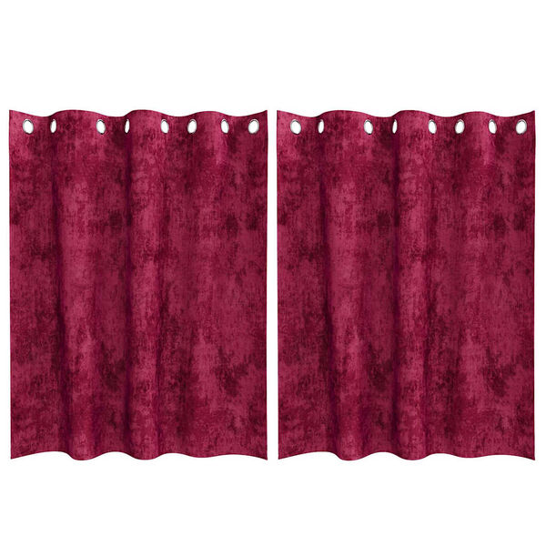 vidaXL Samta aizkari 2 pcs Vīna sarkans 140 x 140 cm Samts