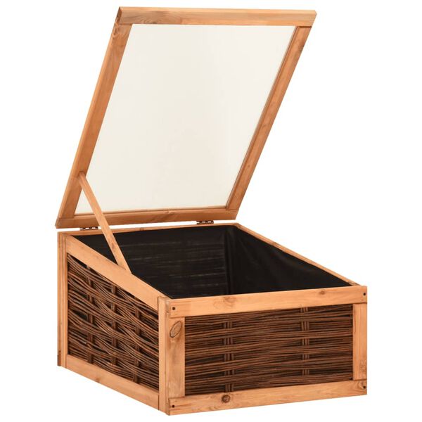 vidaXL siltumnīca, 60x80x45 cm, priedes masīvkoks un vītols