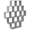 vidaXL Sienas plaukts Betona pelēks 120 x 20 x 136 cm