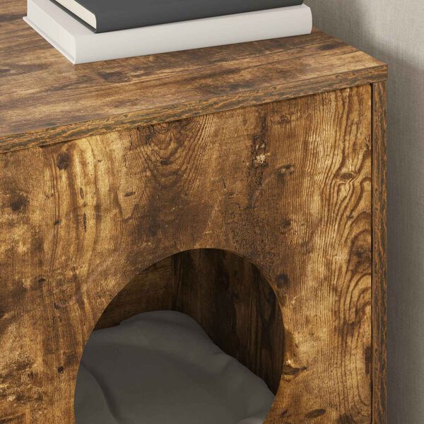 vidaXL Kaķu māja Dūmaka ozols 42,5 x 40 x 53 cm Inženierijas koks