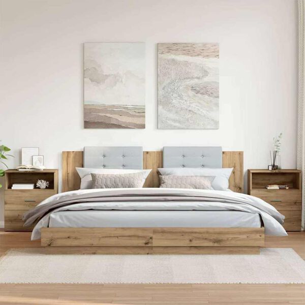 vidaXL naktsskapī&scaron;i, 2 gab., koka krāsā, 50x32x60cm, inženierijas koks