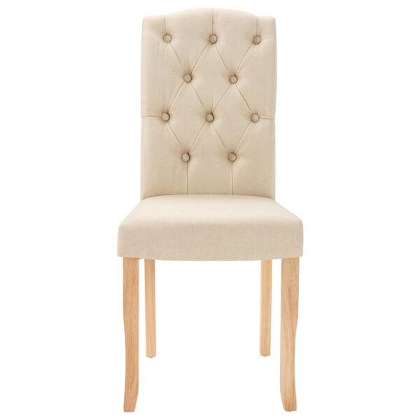 vidaXL virtuves krēsli, 4 gab., krēmkrāsas audums