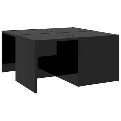 vidaXL kafijas galdiņi, 4 gab., 33x33x33 cm, melni, skaidu plāksne