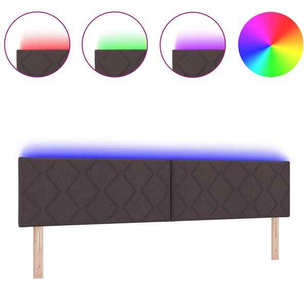 vidaXL Galvgalis ar LED sloksnes lukturiem Brūna 200 cm audums