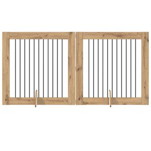 vidaXL Suņu vārti ar statīviem 2 pcs Artisan Ozols 100 x 100 cm