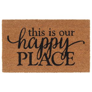 vidaXL durvju paklājs, dabīga krāsa, 45x75 cm, pūkaina kokosa &scaron;ķiedra